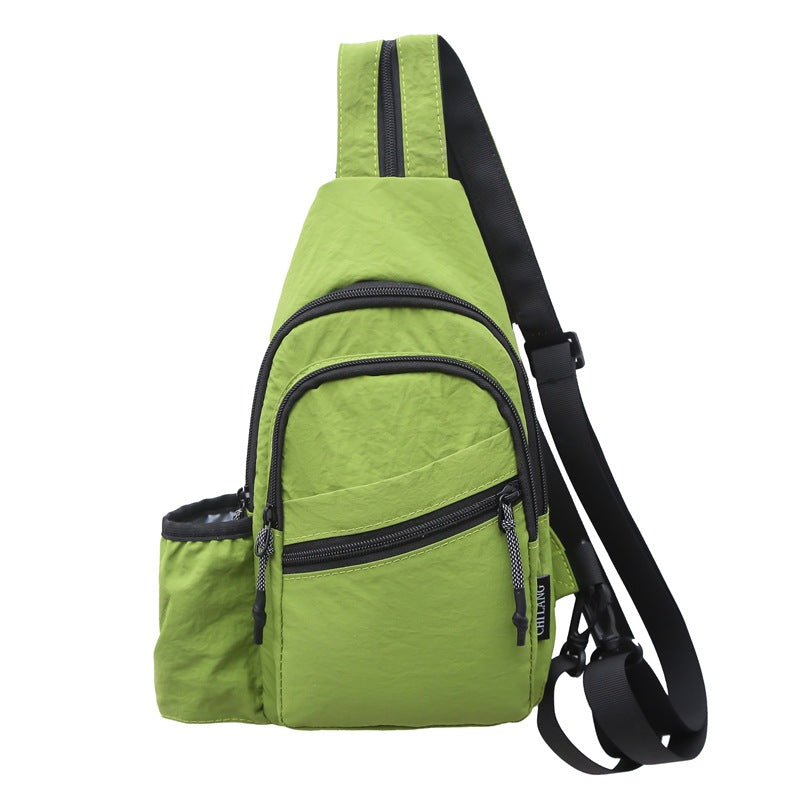 New Japanese trendy brand casual breast bag women's Oxford cloth shoulder small backpack versatile and lightweight outdoor sports messenger bag