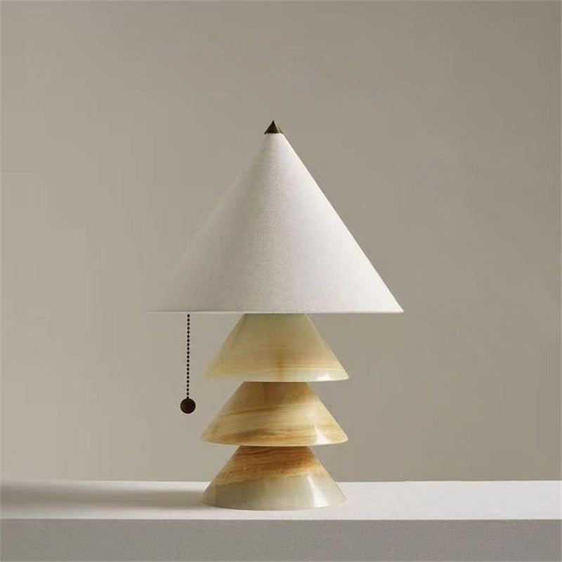 Pyralis creative art jade table lamp - natural nordic light luxury for bedroom, study, b&b, villa, and living room decoration