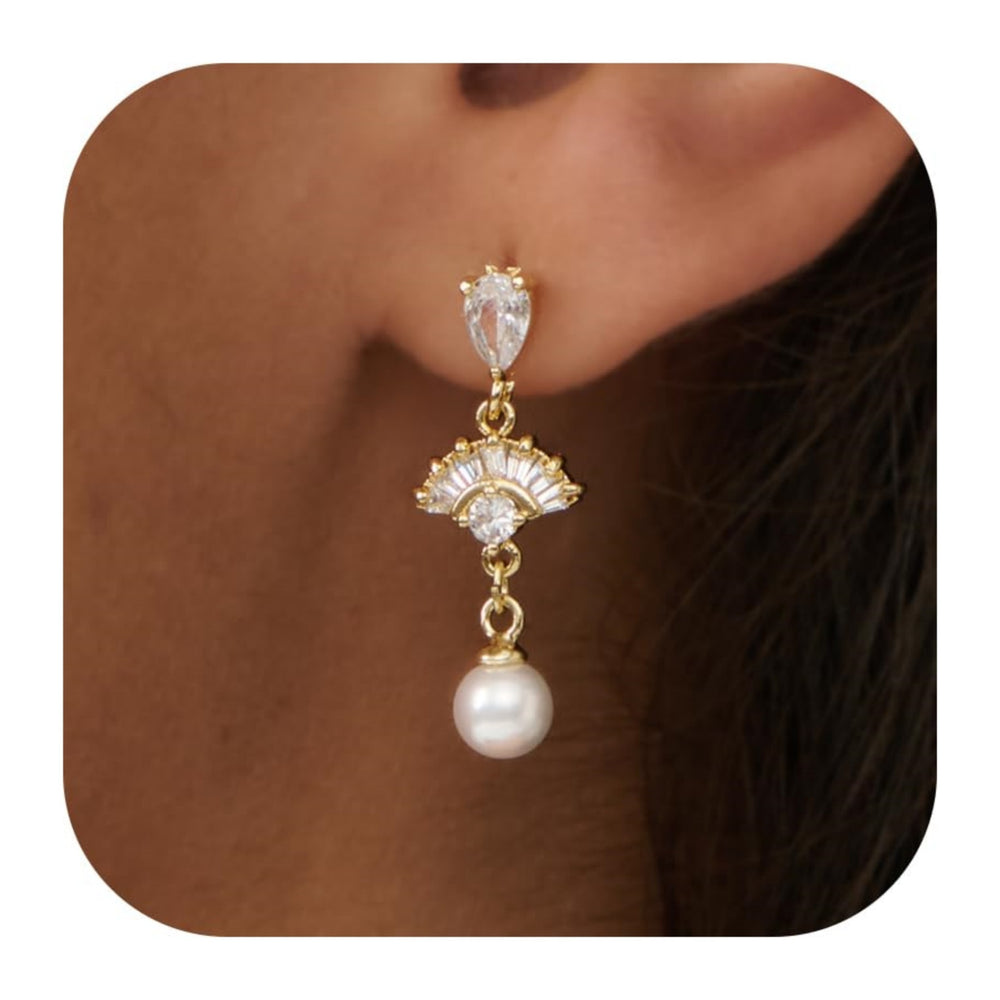 European and american cross-border hot seller: fashionable, exquisite, compact, and luxurious pearl pendant earrings for women - exuding a high-end, elegant, and sophisticated "it girl" vibe