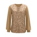 new european and american style women's casual round neck long sleeve loose fit sequin top for cross-border e-commerce