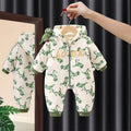 Baby cartoon crawling suit one-piece clothes winter style small month baby boy outwear heattechthickened haki