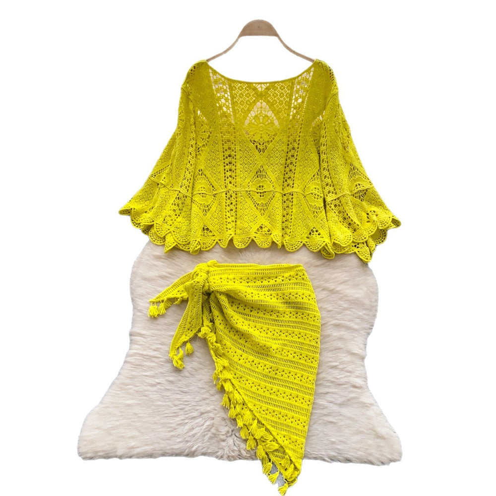 European and american style retro jacquard knit set - women's sleeveless tank top + midi skirt - high-end socialite two-piece outfit