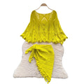 European and american style retro jacquard knit set - women's sleeveless tank top + midi skirt - high-end socialite two-piece outfit