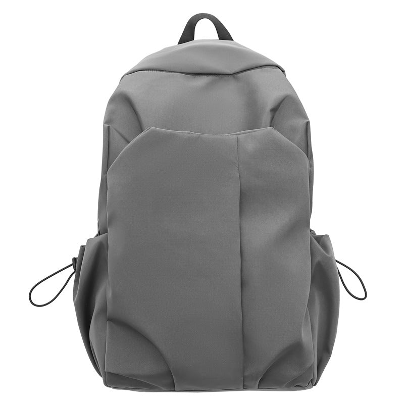 New large-capacity ins trendy and cool backpack, solid color middle and high school student travel bag, casual and simple computer backpack