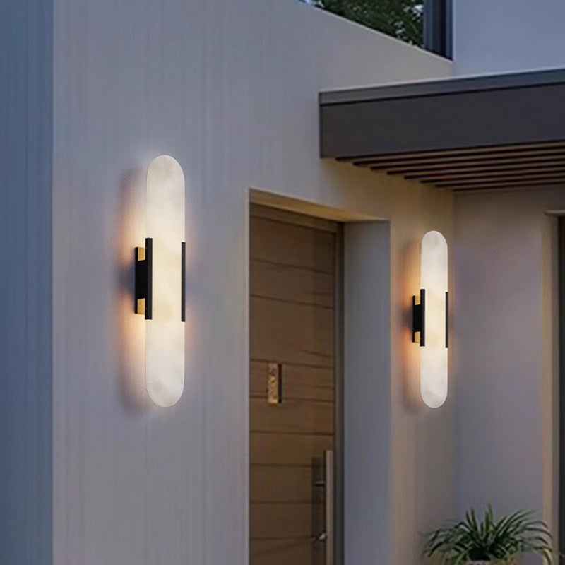 Accessible luxury imitation marble wall lamp aisle wall lamp outdoor waterproof balcony terrace lamp house landscape courtyard gate wall lamp