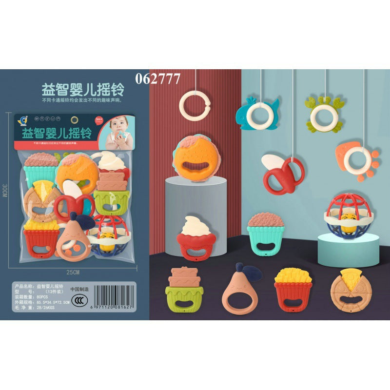 Cross-border South East Asia small rattle set infant early education enlightenment baby toothpaste rattle boys and girls educational toys