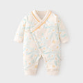 Babibele quilted jumpsuit thin cotton boneless khaki fall and winterpure cotton newborn 40g butterfly suit baby crawling suit