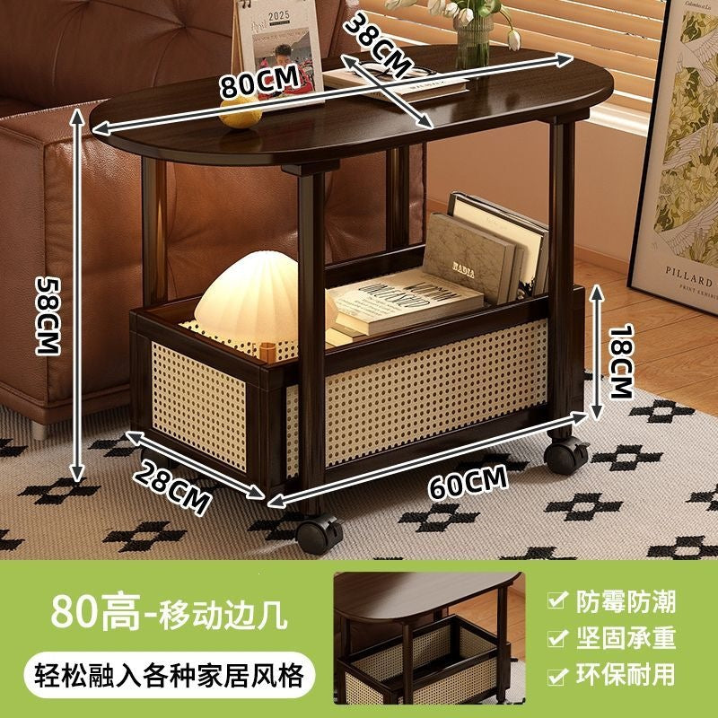 Medieval style bamboo coffee table, side table, corner table, sofa, living room, movablefor home, small trolley, small table, snack storage rack
