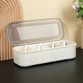 Japanese-style minimalist seasoning box kitchen supplies spice jar salt shaker with spoon transparent multi-compartment with lid for home use