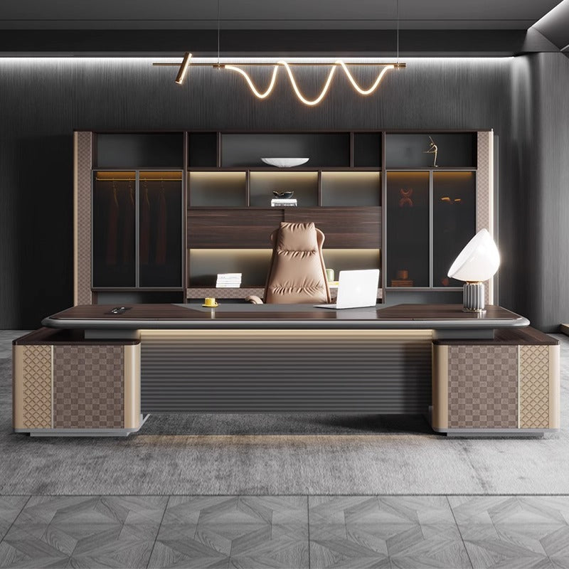 Boss desk office desk casual modern president manager desk supervisor table and chair combination light luxury executive desk office furniture