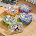 6816-cartoon 304 three-compartment lunch box (with spoon)
