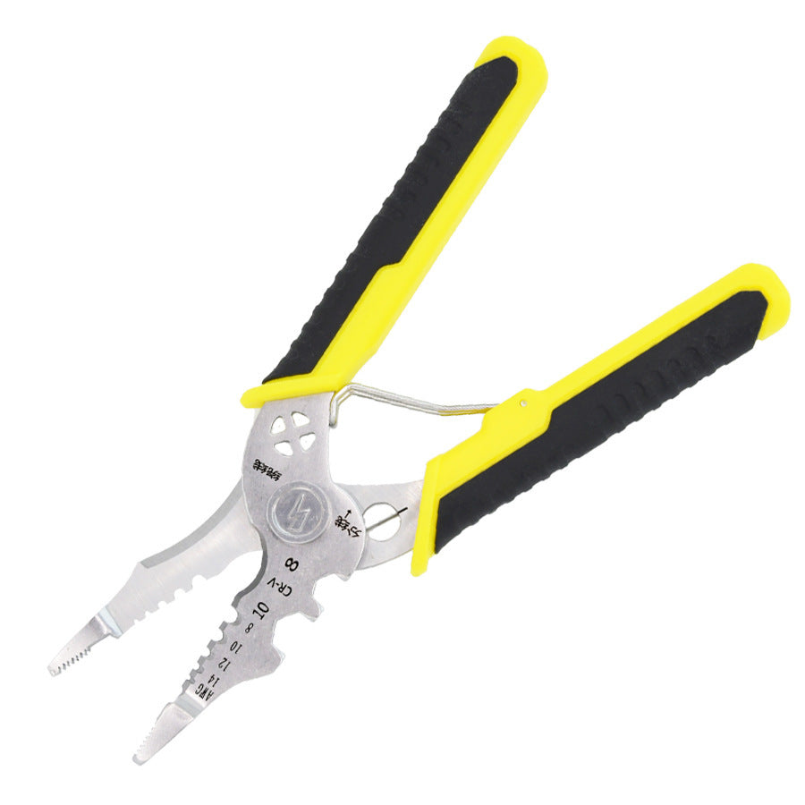Multifunctional oblique electrical wire stripping pliers, eagle beak winding crimping wire stripping pliers Industrial grade stainless steel pliers custom