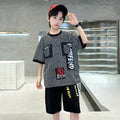 Boys' summer outfit set: new  styles for mid-to-large children - lightweight, sporty, cool, and trendy summer wear