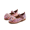 Girls'  spring new collection: sparkling soft-soled princess leather shoes for mid-to-large children - wholesale direct from the manufacturer, featuring hook-and-loop fasteners
