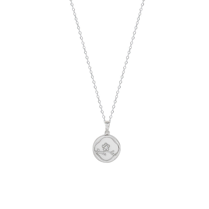 Trendy influencer-style choker necklace - forest-inspired, fresh, sweet, and elegant tulip flower titanium steel necklace accessory