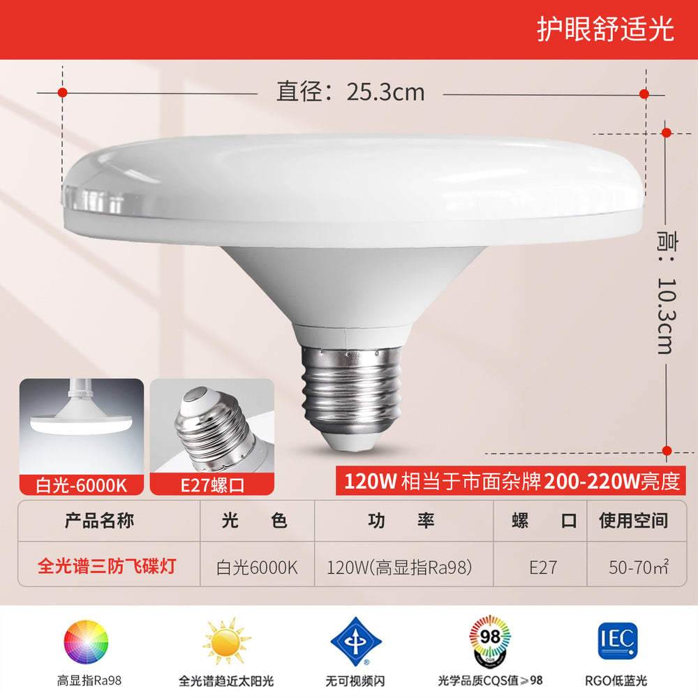 Full spectrum led bulb - super bright, energy-saving, high-power, eye-care e27 screw base, high-intensity lighting, ufo bulb for home use