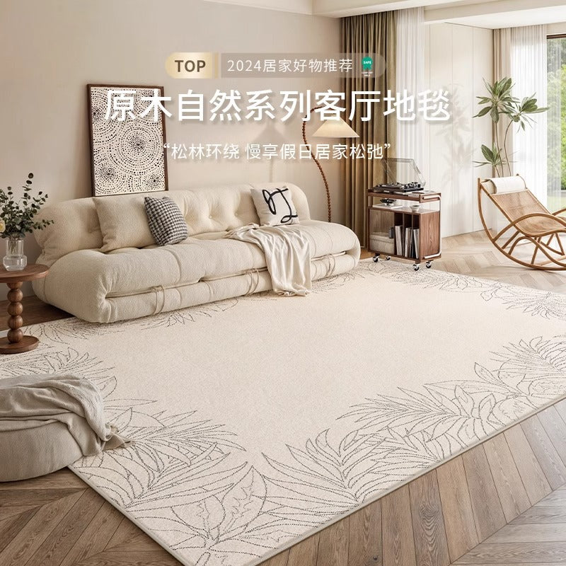 Carpet living room  new light luxury high-end bedroom washable waterproof scrubbable floor mat cream modern minimalist