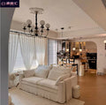 Casual cotton and linen sofa small apartment wabi-sabi style living room fully removable and washable linen cream style three-seater sofa