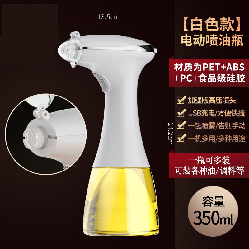 Custom electric oil sprayer bottle, kitchen misting oil sprayer, home fat-reducing usb rechargeable oil sprayer, bbq oil sprayer