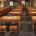 Solid wood dining table and chairs chinoiserie carbonized hot pot barbecue rectangular log dining table restaurant snack shop restaurant dining table