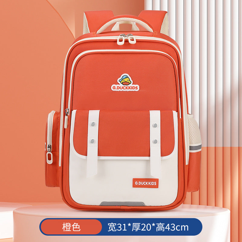 Little yellow duck new arrival genuine school bag fashion burden reduction waist protector primary school kids backpack ultra-light student spine protector