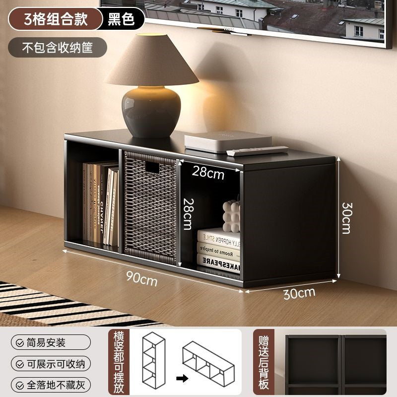 Bookshelf floor-standing locker all-in-one wall-mounted kids bookcase living room reading simple storage combination plaid cabinet bookshelf