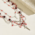 Gothic necklace wholesale: european and american retro multi-layer tassel light luxury niche high-end irregular moon pendant necklace for women