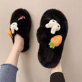 Thick sole furry slippers non-slip cartoon cute briquettes outwearstuffed velvet cotton shoes for women autumn winternew arrivaleasiest for match