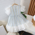 Girls' summer princess dress  new korean style little girl's dress children's sweet tulle skirt gown