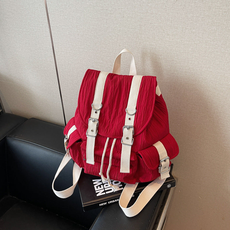 Cross-border backpack women's large-capacity casual versatile lazy style student class schoolbag fashionable lightweight travel backpack