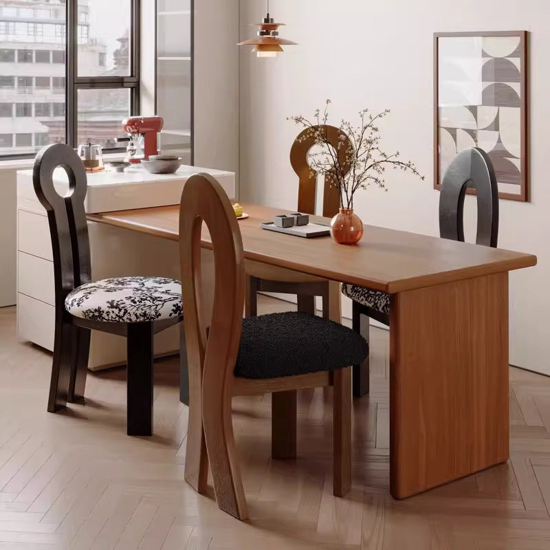 Solid wood keychain chair frenchretro solid wood dining chair soft-packed dining chair medieval style for home makeup chair back chair