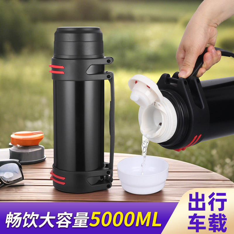 Large capacity stainless steel travel kettle 304 outdoor sports insulated hot and cold water bottle household thermos advertising gift