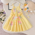 Kids clothing cross-border exclusive for european and american girls new arrival children's yellow dress baby children's clothing