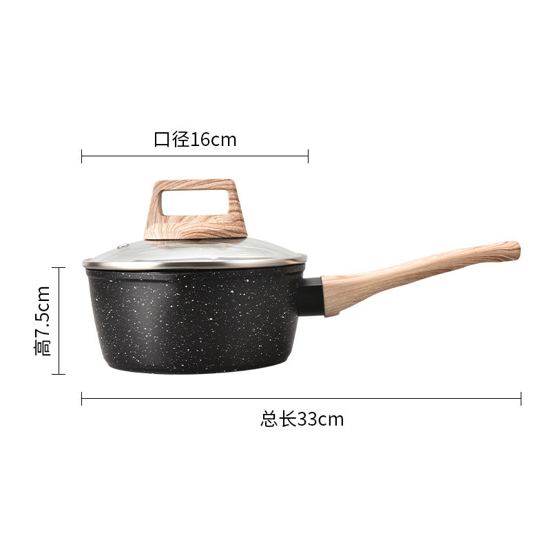 Medical stone milk pot suit non-stick pot soup pot for home baby food supplement pot neutral frying pan die-cast pot snow flat pot