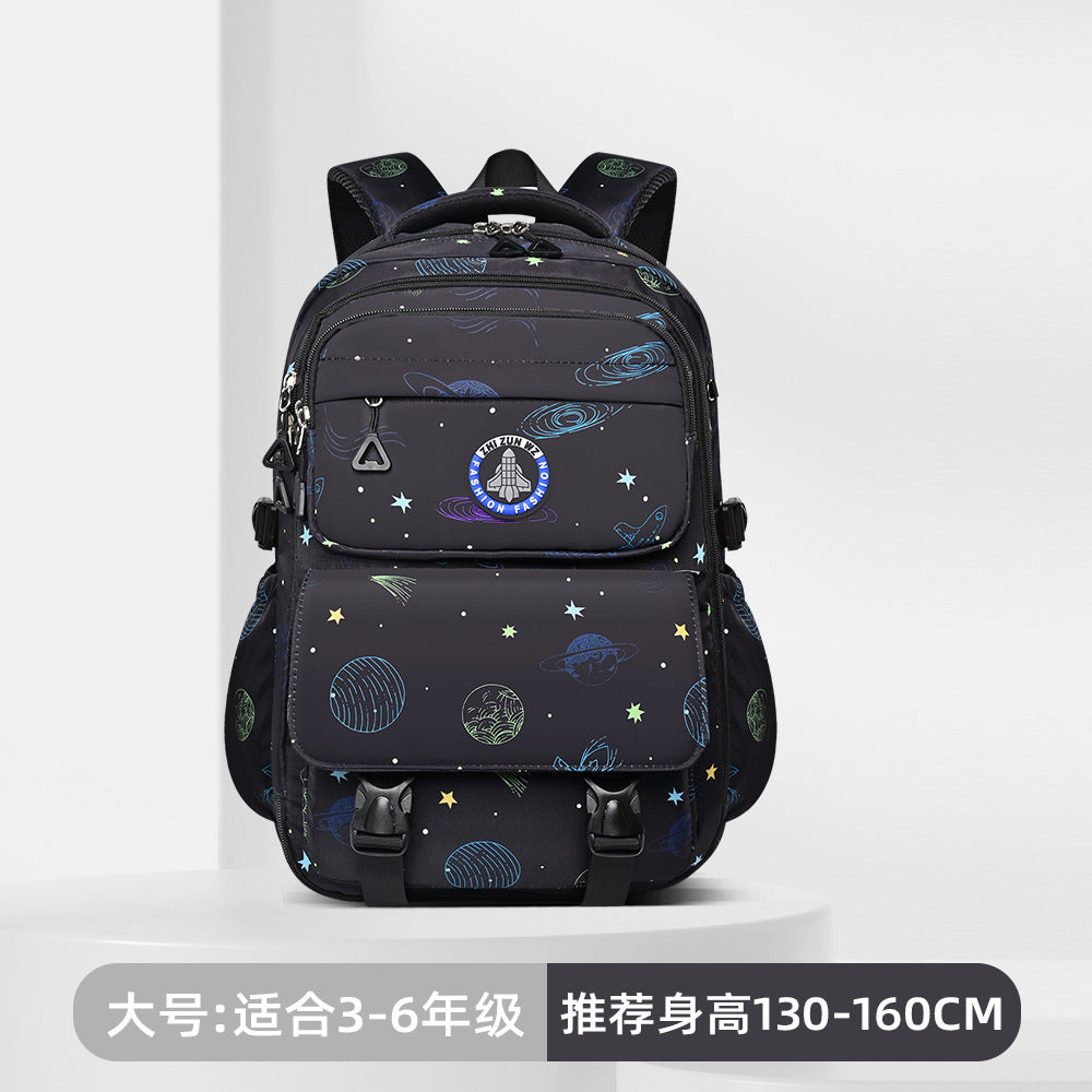 New primary school schoolbag Grade 3-6 children's backpack, light and large capacity spine protection and burden reduction boy schoolbag