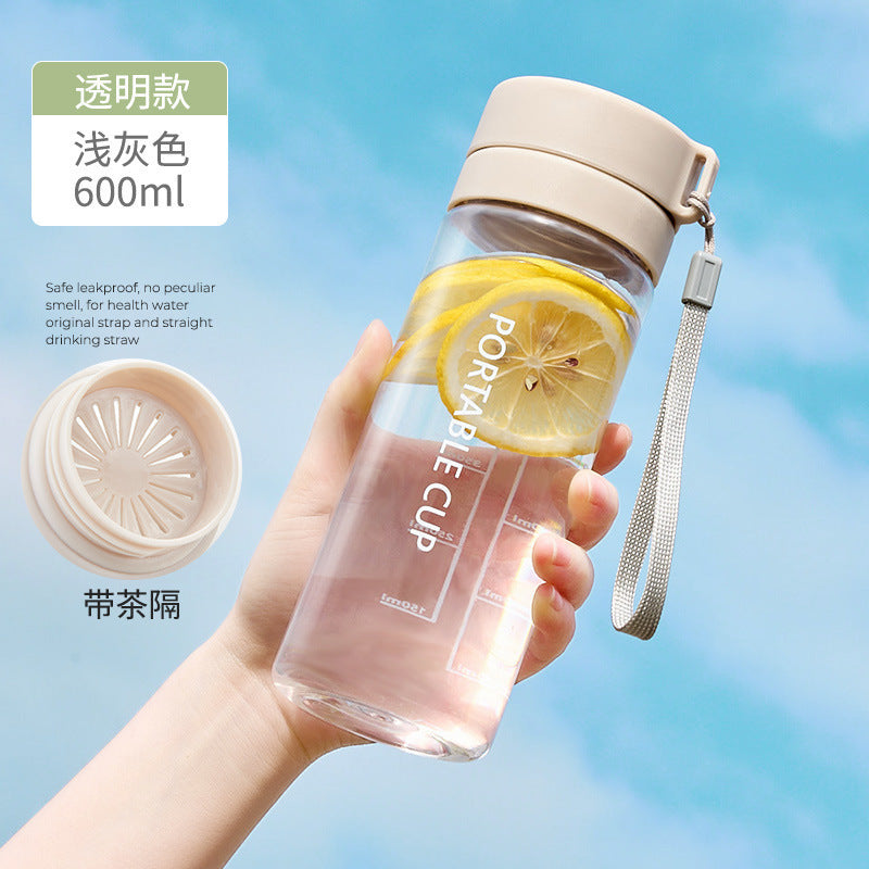 double-lid sports frosted water cup, high temperature resistant, large capacity plastic cup, student outdoor convenient cup wholesale