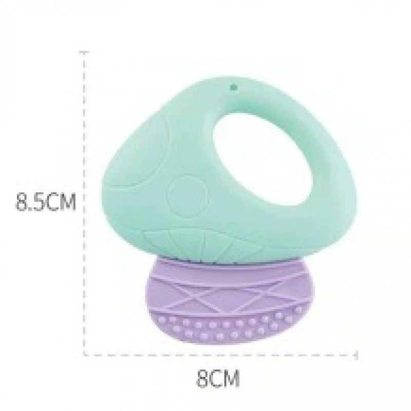 Cross-border  export tooth grinding stick toothpaste baby anti-eating hand soft glue baby mouth desire small mushroom biting glue toy