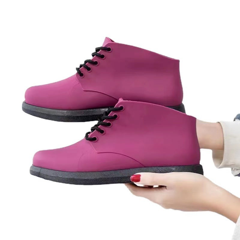 New arrivalfashion short rain boots women's outdoor non-slipeasiest for match rubber shoes all year round water boots low-top waterproofboots wholesale