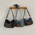 2025 early autumn new arrival: versatile embroidered ethnic style denim shoulder bag - effortless crossbody, casual vintage style
