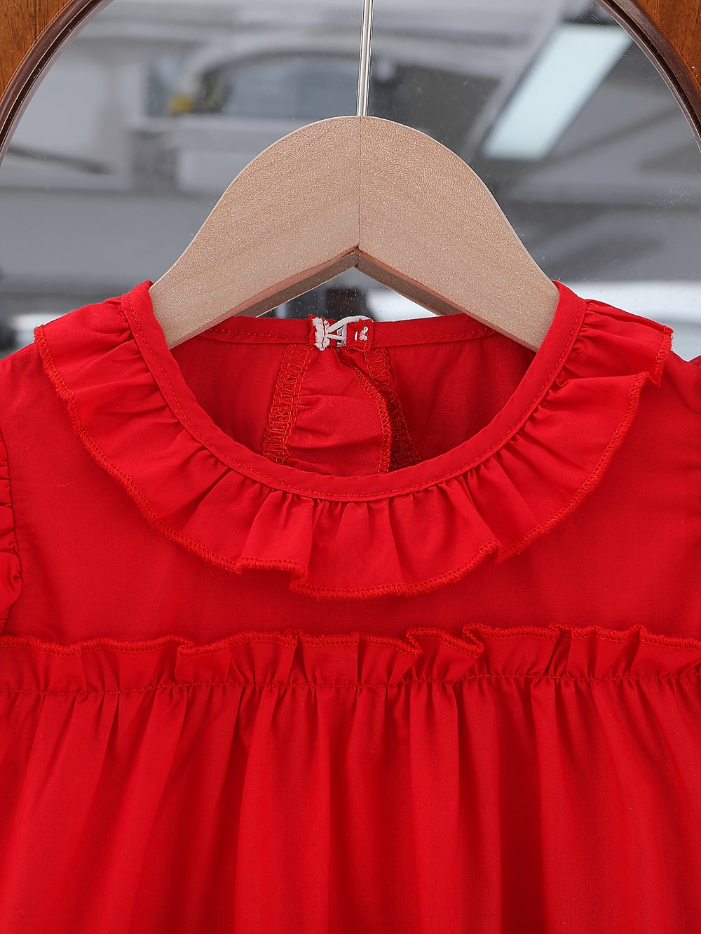 girls' summer dress - classic red sleeveless lace-trimmed sundress with open back - stylish princess dress for kids