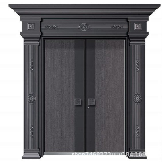 Zinc alloy villa door double door courtyard door entrance double door rural self-built house security door for home entrance door