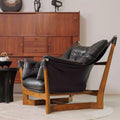 Medieval style genuine leather tea space owner chair retro solid wood chair american cigar bar sofa cigar chair tea room rack