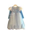 Girls' princess dress -  autumn collection - trendy girl's dress - blue mesh elsa tutu birthday gown