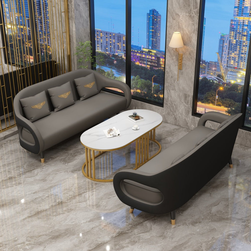 Italian minimalist curved office sofa set - modern, simple business reception, negotiation table and chairs for sales centers