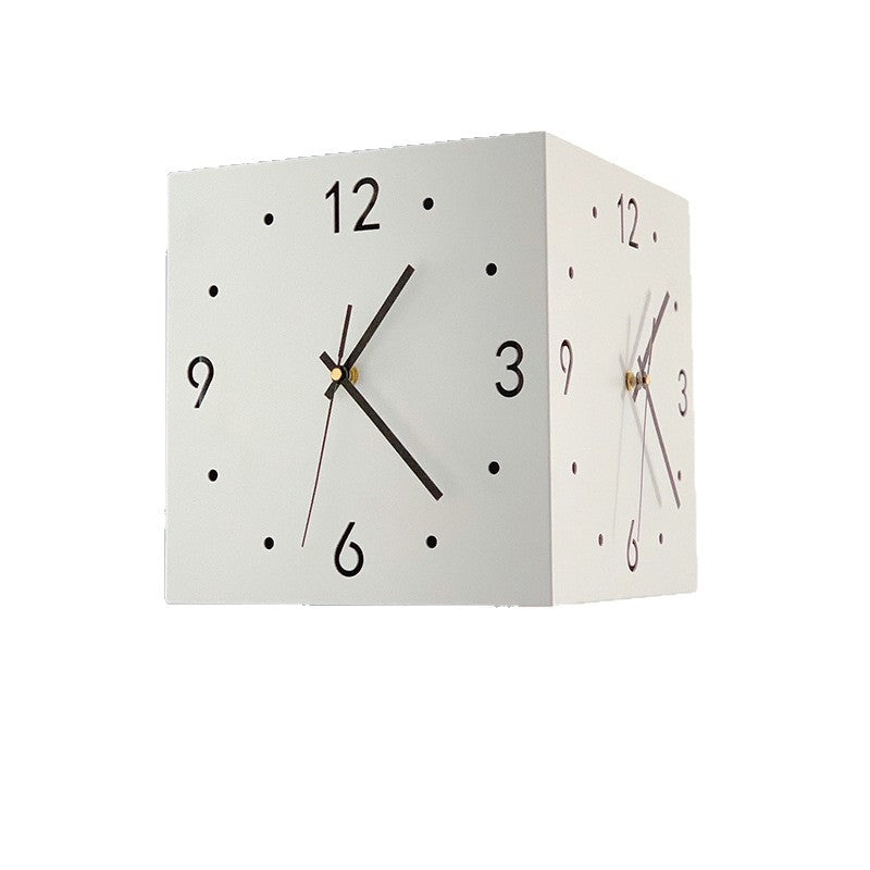 Simple and creative corner double-sided wall clock, two-sided clock, wall clock, living room silent popular corner clock neutral