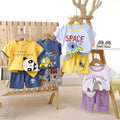 Kids' short-sleeve set: 100% cotton boys' t-shirt & baby summer outfit - girls' shorts, infant clothing, wholesale summer apparel