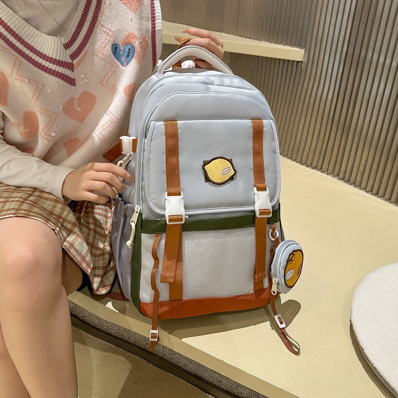 New fruit party large capacity backpack for girls, junior high school students, cute and unique design, laptop backpack