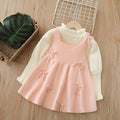 Baby girl knit sweater bowknot suspender set - new  autumn/winter two-piece dress set for girls