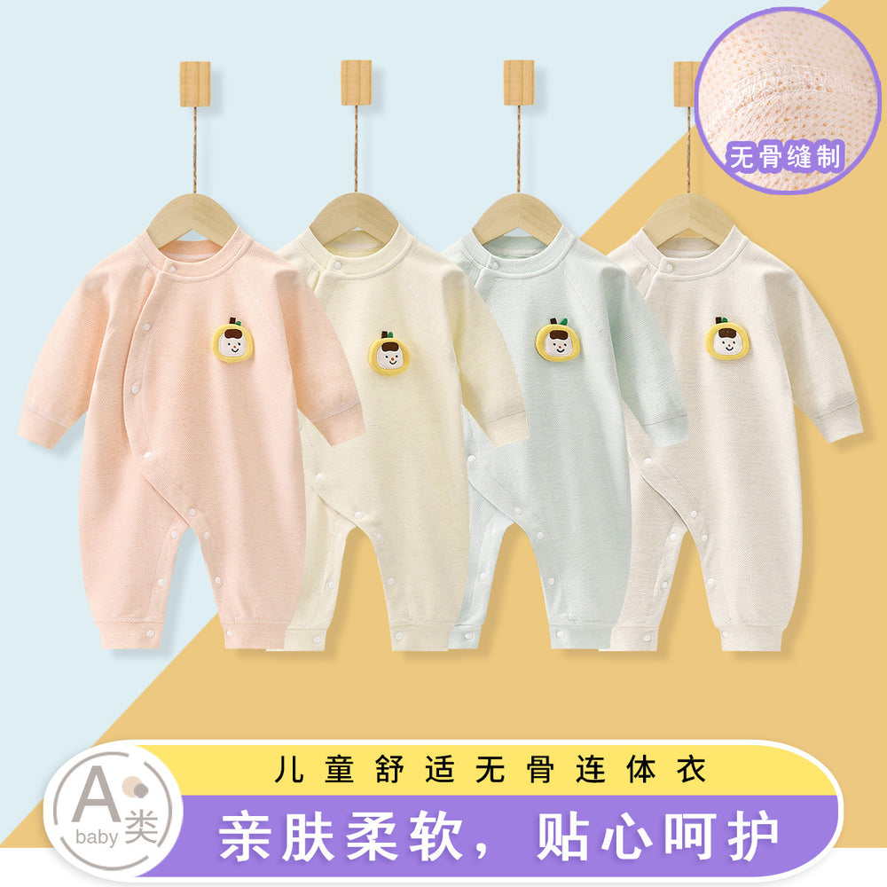 Baby onesie spring & fall cotton long sleeve sleepsuit romper newborn unisex monk suit seamless bodysuit