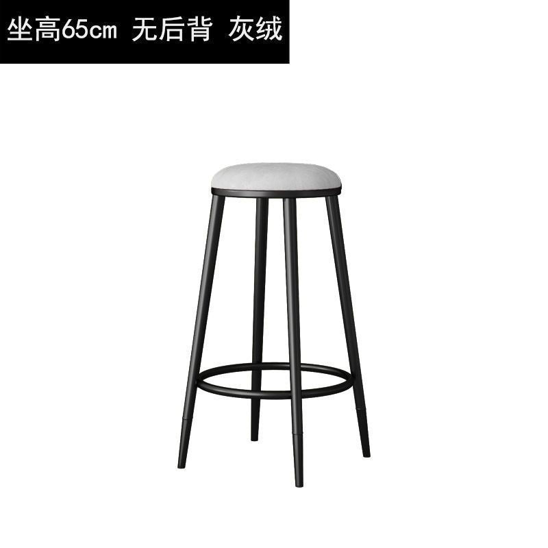 Minimalist modern high bar stool - nordic style gold-tone luxury iron backrest chair for bar, ktv, and counter seating